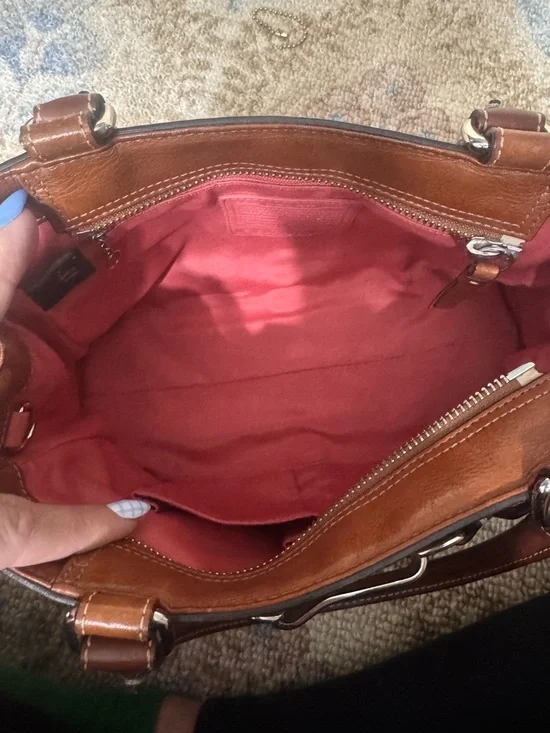 Vintage Coach Hampton tweed Red-Brown Tote Handbag with Silver Hardware - Picture 6 of 7